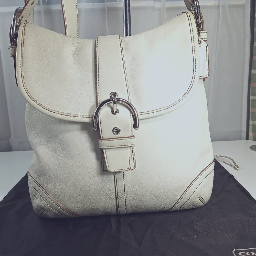 Coach New York Soho Slim Medium White Crossbody